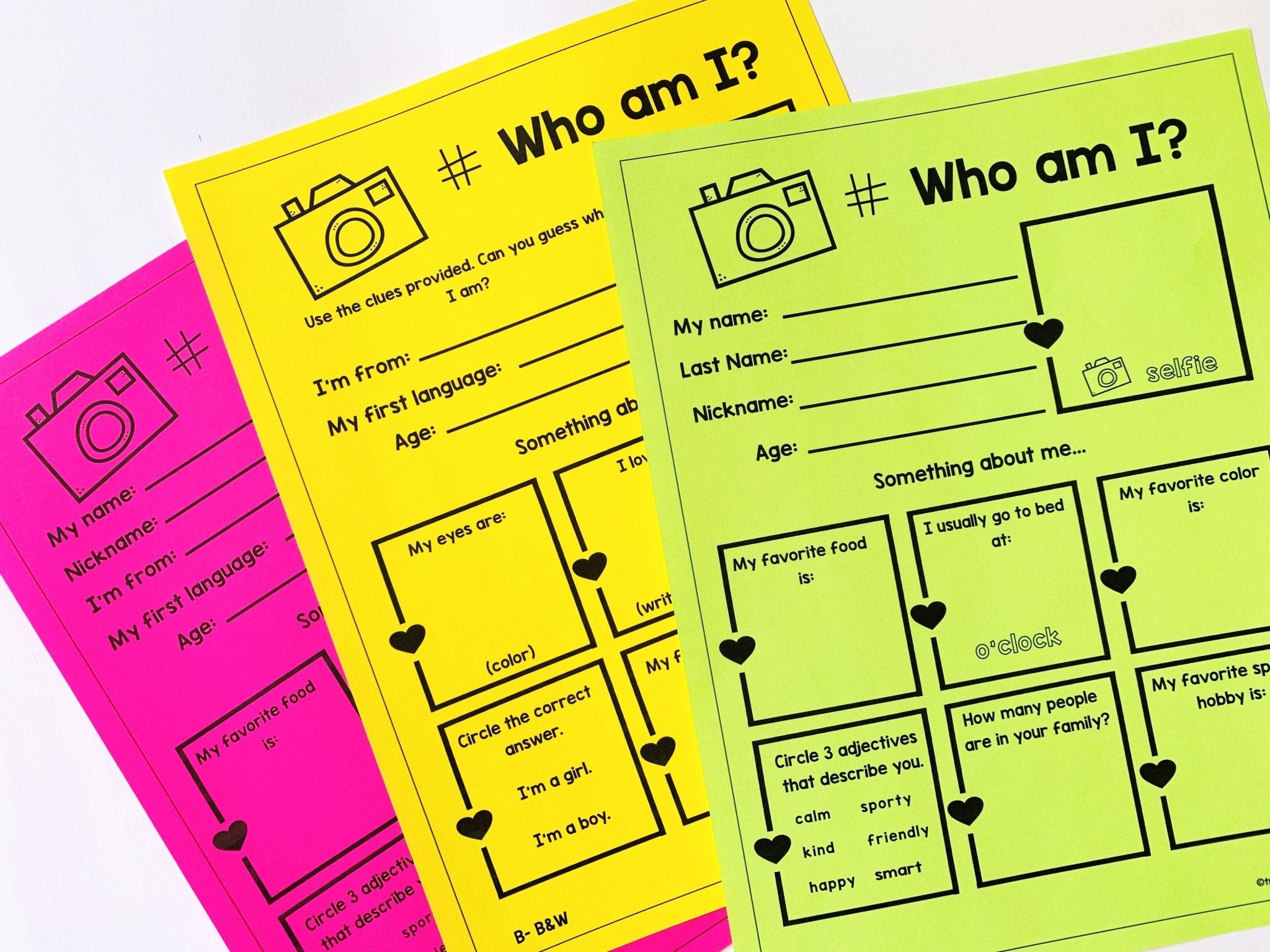 Help Your Students Introduce Themselves : Who am I? - Student Profiles - Hot Chocolate Teachables