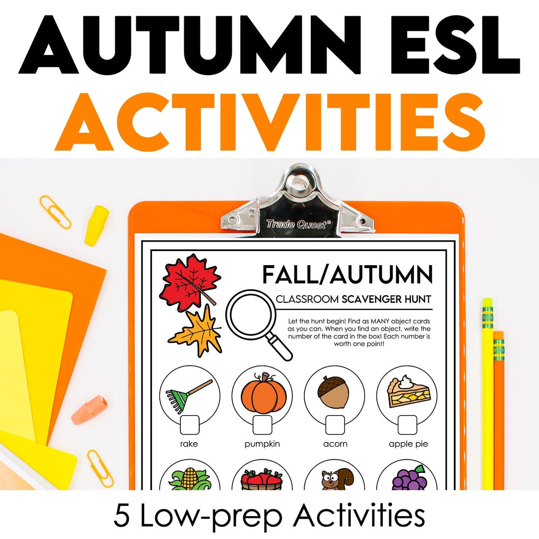 Autumn ESL Activities: 5 Low-Prep Learning Stations for Vocabulary and Grammar