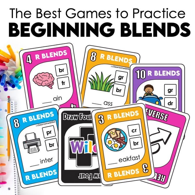Best Phonics Games for Teaching Beginning Blends (L, R & S Blends) - Hot Chocolate Teachables