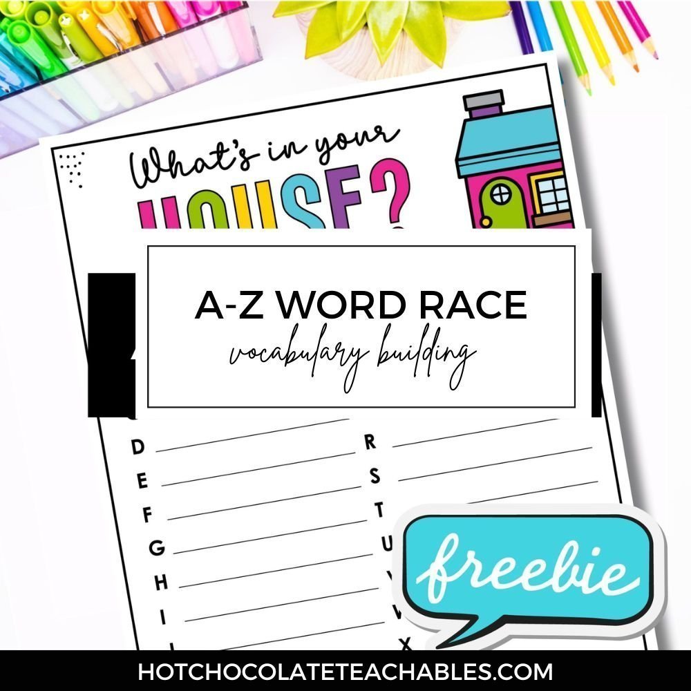 Build vocabulary with this fun A-Z word race! - Hot Chocolate Teachables