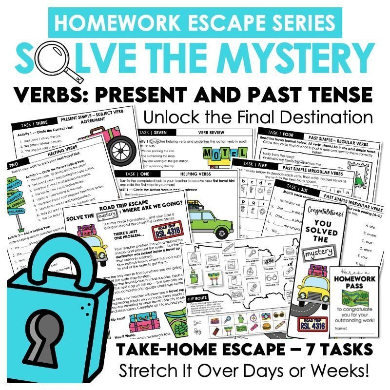 ESL Homework Escape Rooms: Grammar Mysteries - Hot Chocolate Teachables