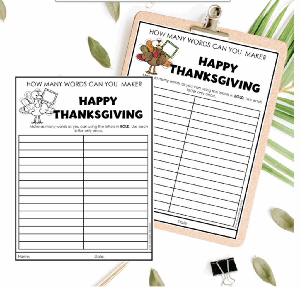 Free Thanksgiving Bookmarks for Students – Printable Classroom Freebie - Hot Chocolate Teachables