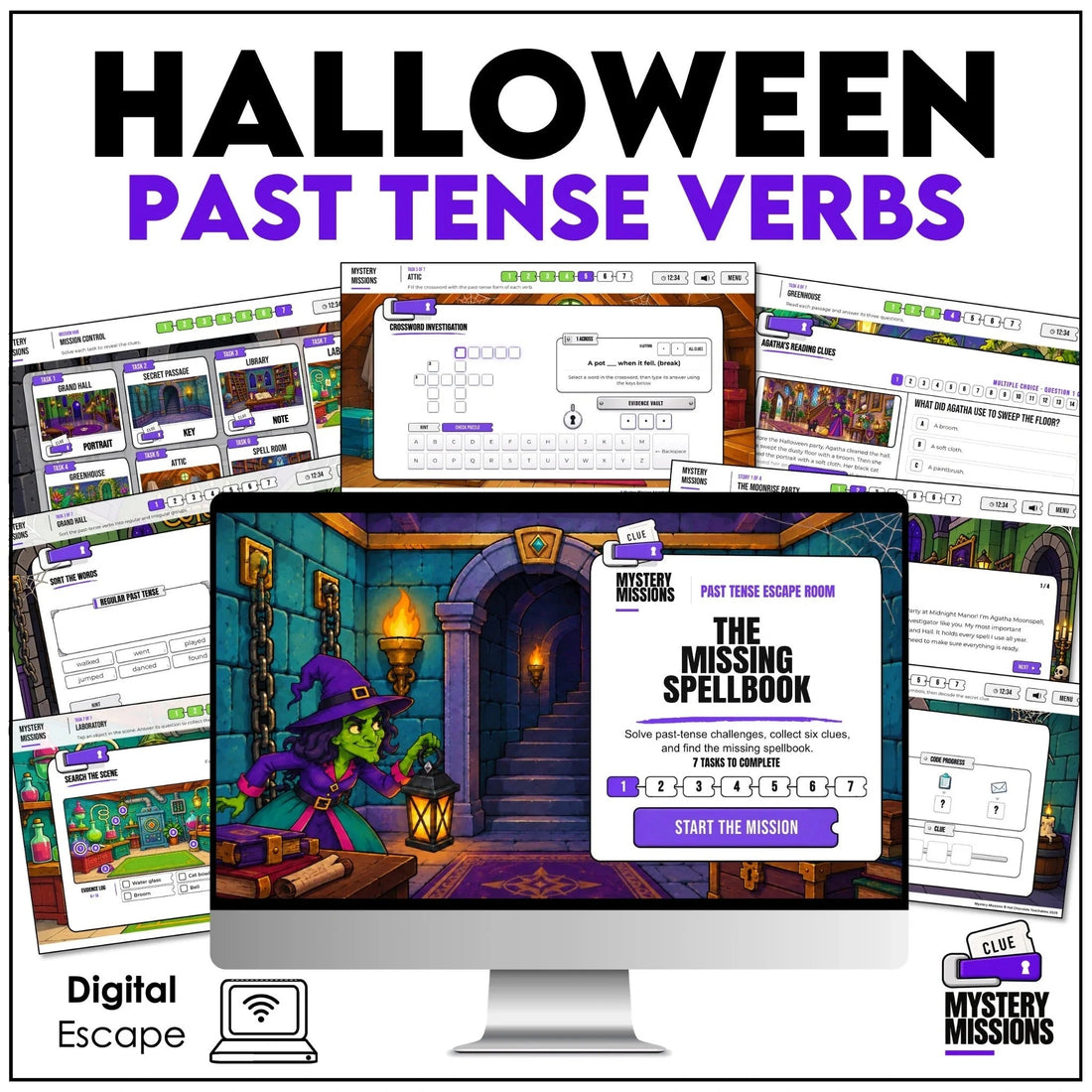 Halloween Past Tense Escape Room: A Teacher’s Guide to the Mystery - Hot Chocolate Teachables