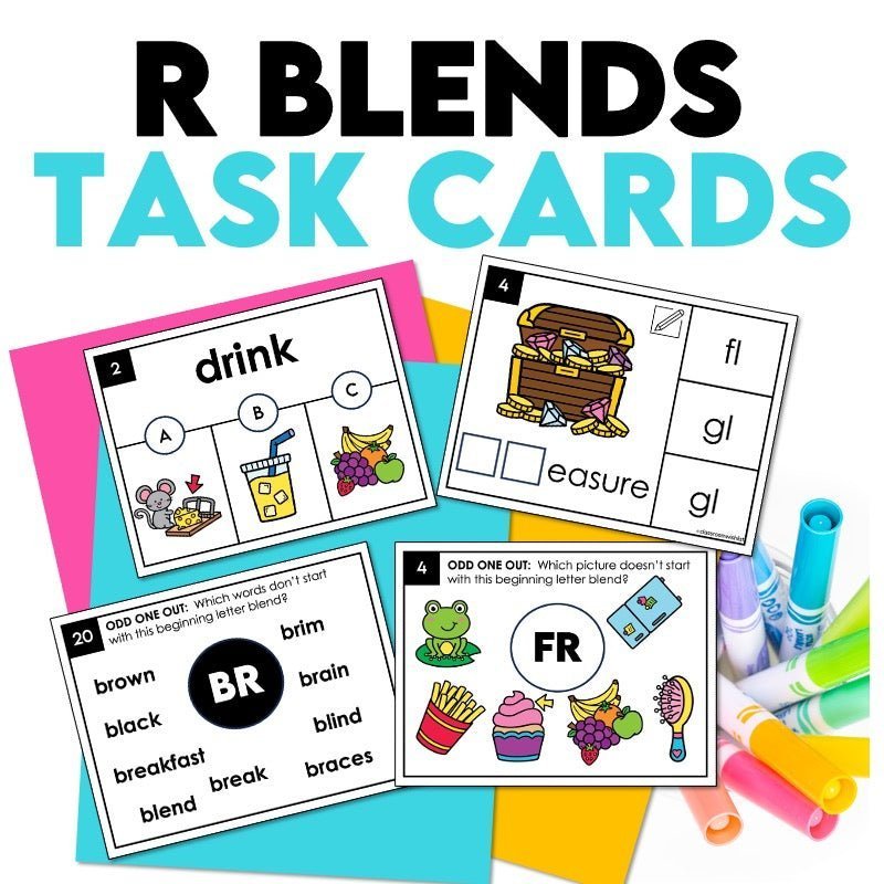 How to Teach R Blends Using Engaging Phonics Task Cards - Hot Chocolate Teachables