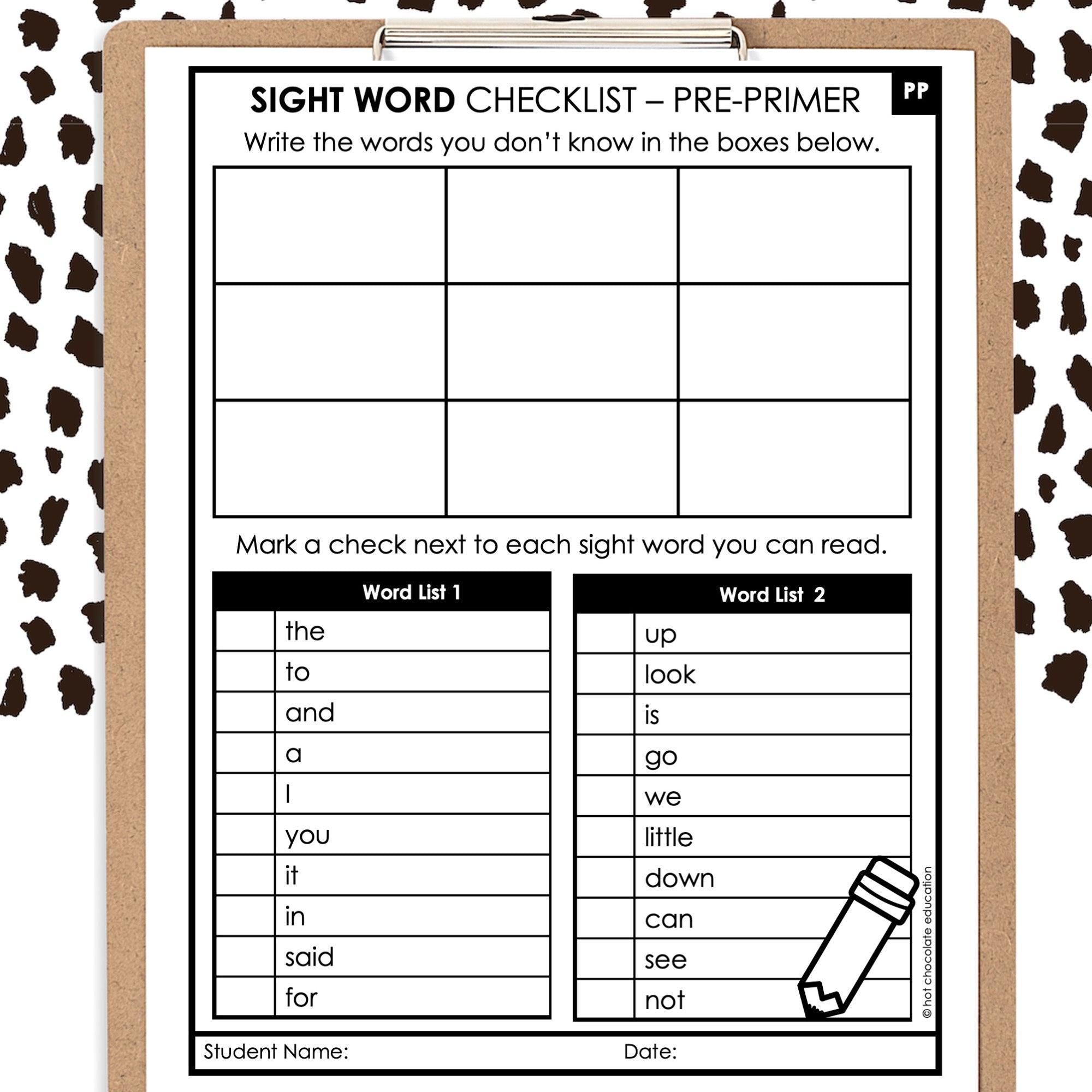 IF YOU TEACH SIGHT WORDS, YOU NEED THESE CHECKLISTS! - Hot Chocolate Teachables