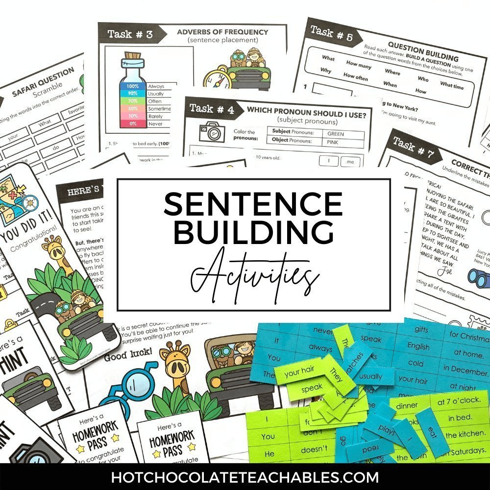 Sentence Building Activities that your students will LOVE!| - Hot Chocolate Teachables