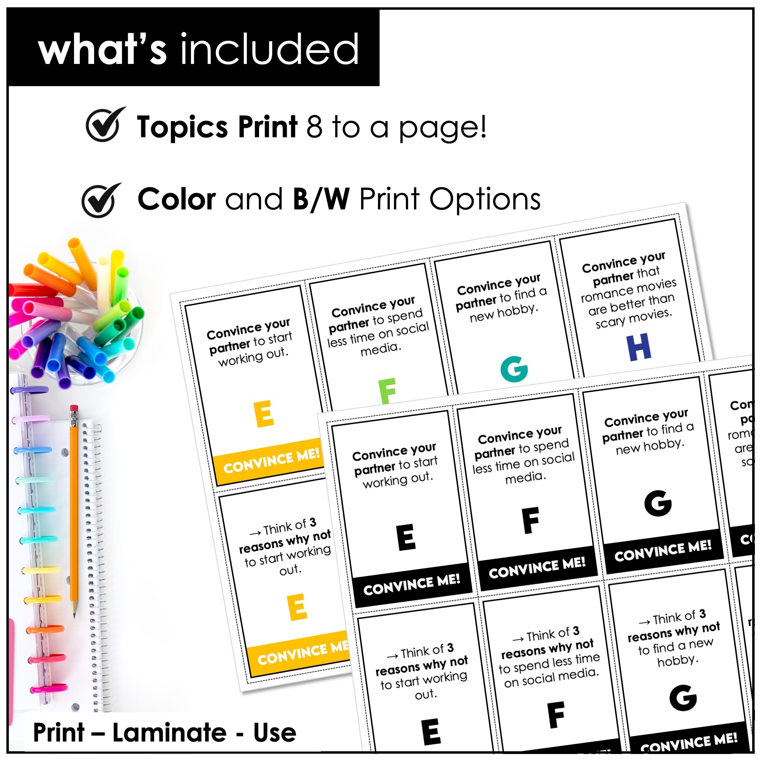 Convince Me | Persuasive Speech - ESL Speaking Cards