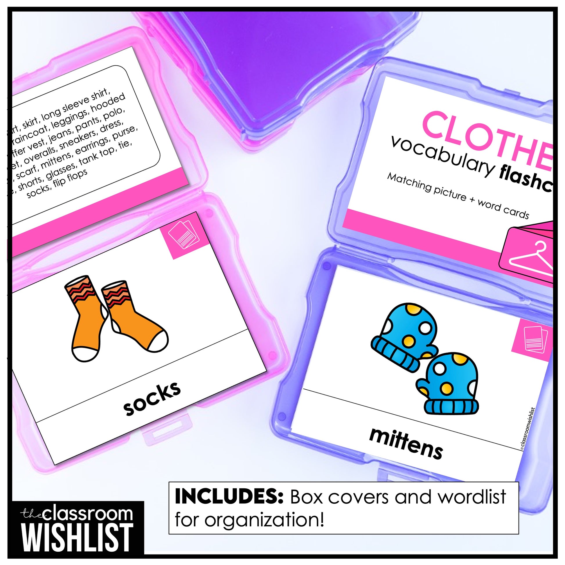 Clothes Vocabulary Flashcards & Picture Dictionary Print + Digital | ESL | ELL - Hot Chocolate Teachables