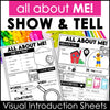 ABOUT ME - Back to School Show and Tell Student Introduction Worksheets - Hot Chocolate Teachables