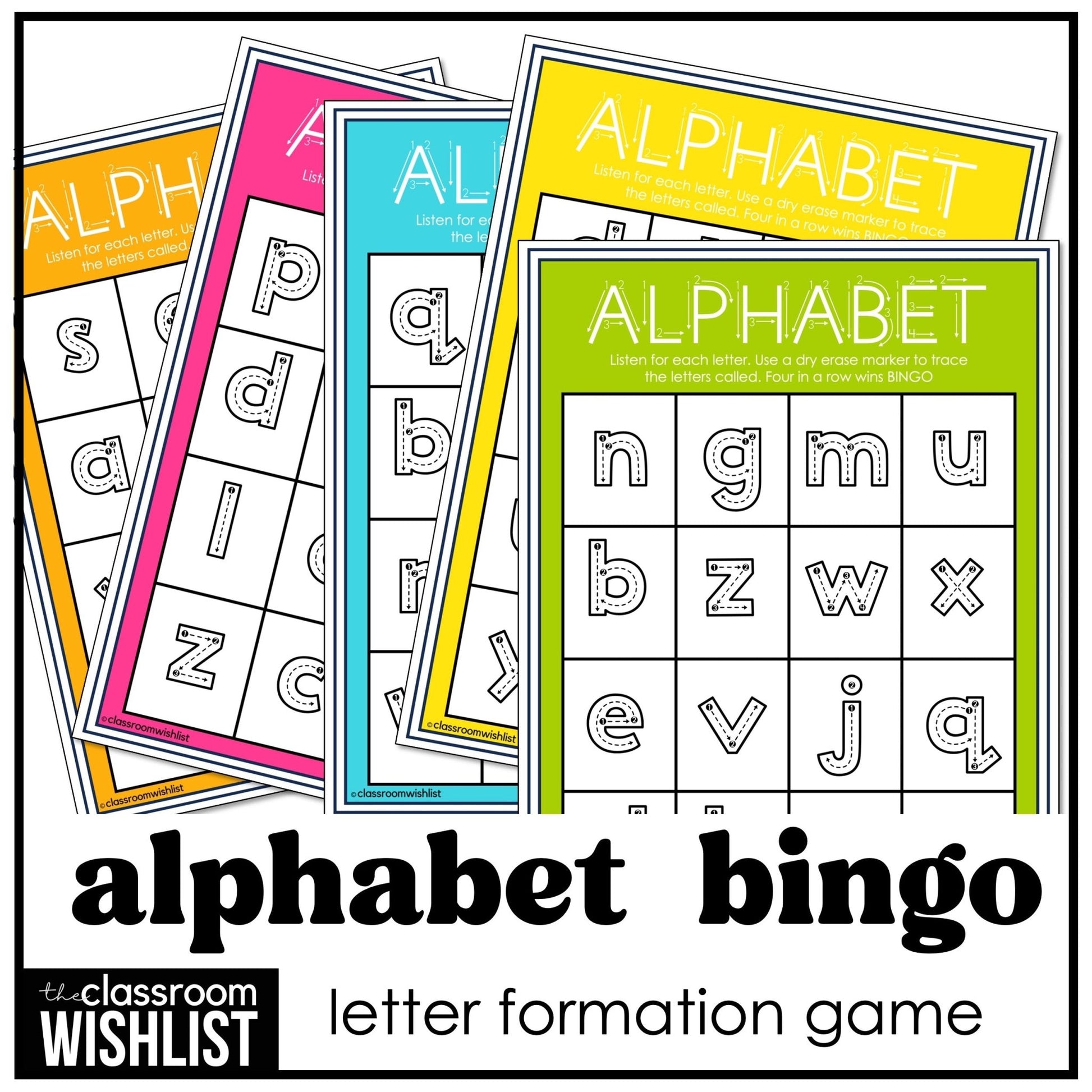 Alphabet Letter Formation Bingo Game | Lowercase Letter Tracing - Hot Chocolate Teachables
