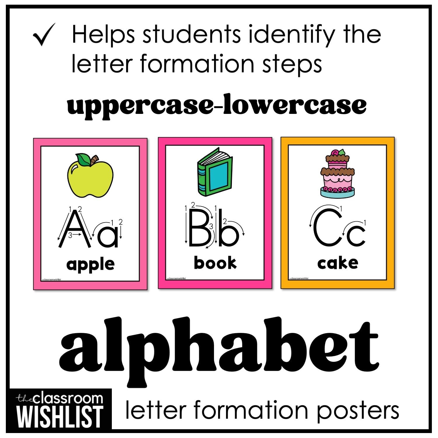 Alphabet Letter Formation Posters – Uppercase & Lowercase with Numbered Steps - Hot Chocolate Teachables