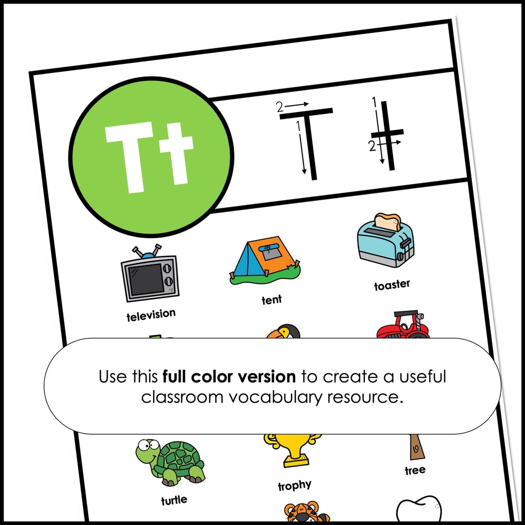 Alphabet Letter Recognition Posters and Word Reference for ESL - Hot Chocolate Teachables