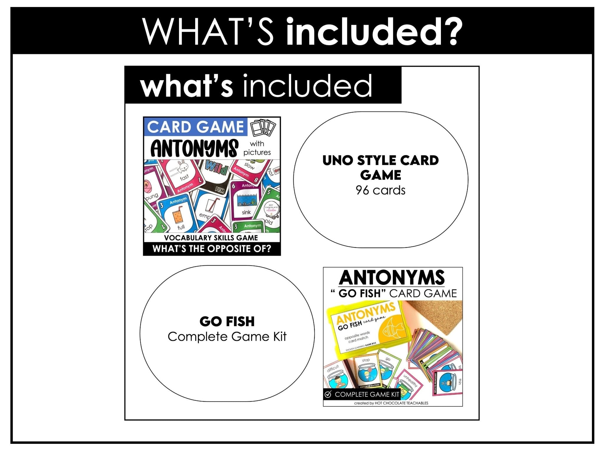 Antonyms Games & Activities Bundle | Opposite Words Vocabulary - Hot Chocolate Teachables