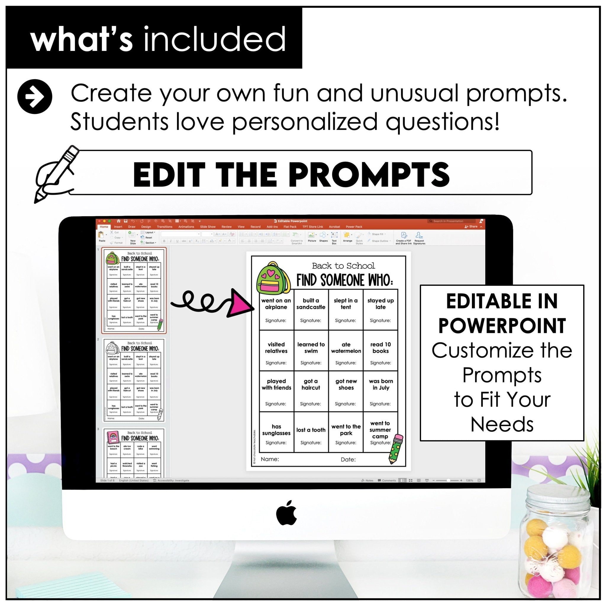 Back to School Find Someone Who | Editable Icebreaker Activity - Hot Chocolate Teachables
