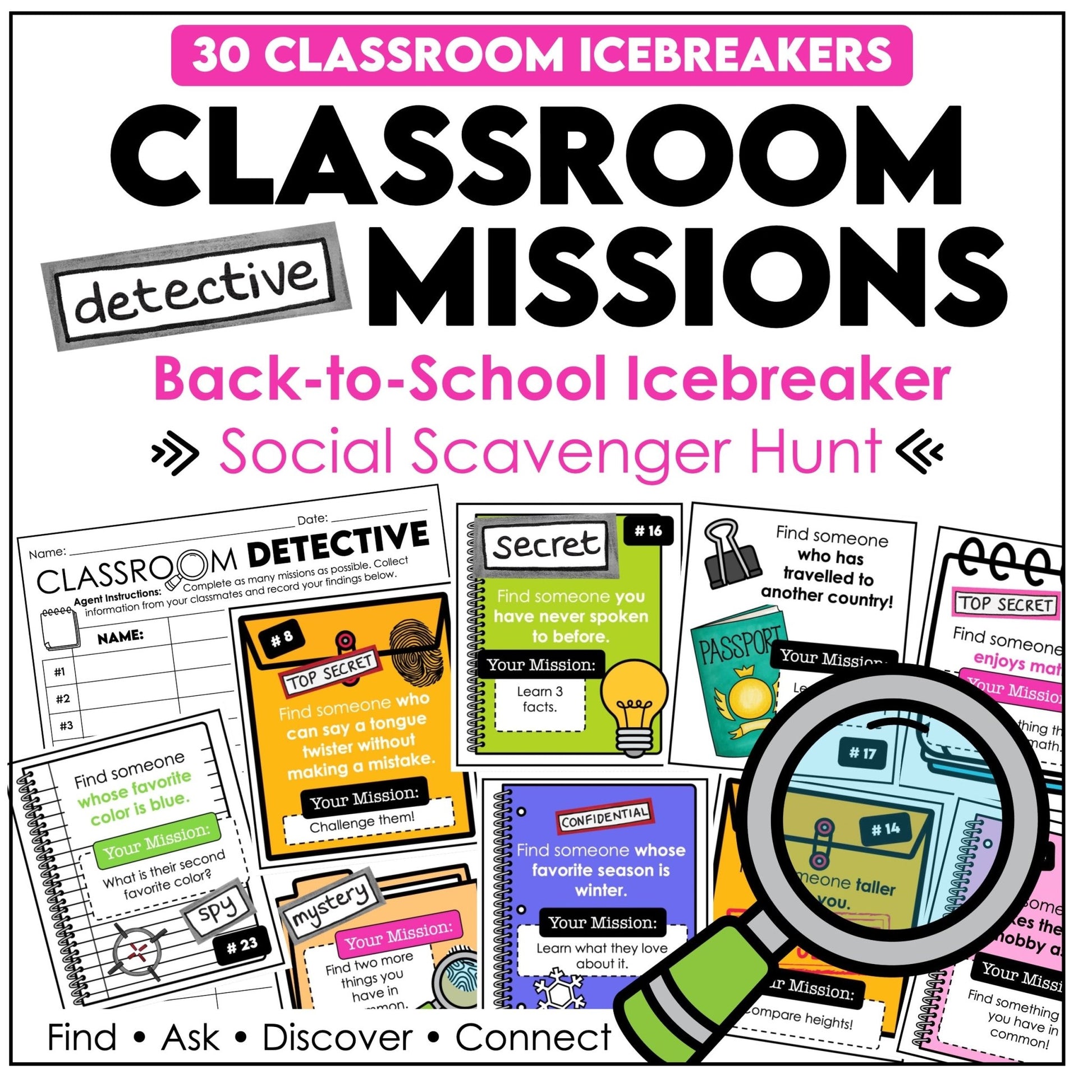 Back to School Icebreaker Activity – Social Scavenger Hunt & Find Someone Who Game - Hot Chocolate Teachables