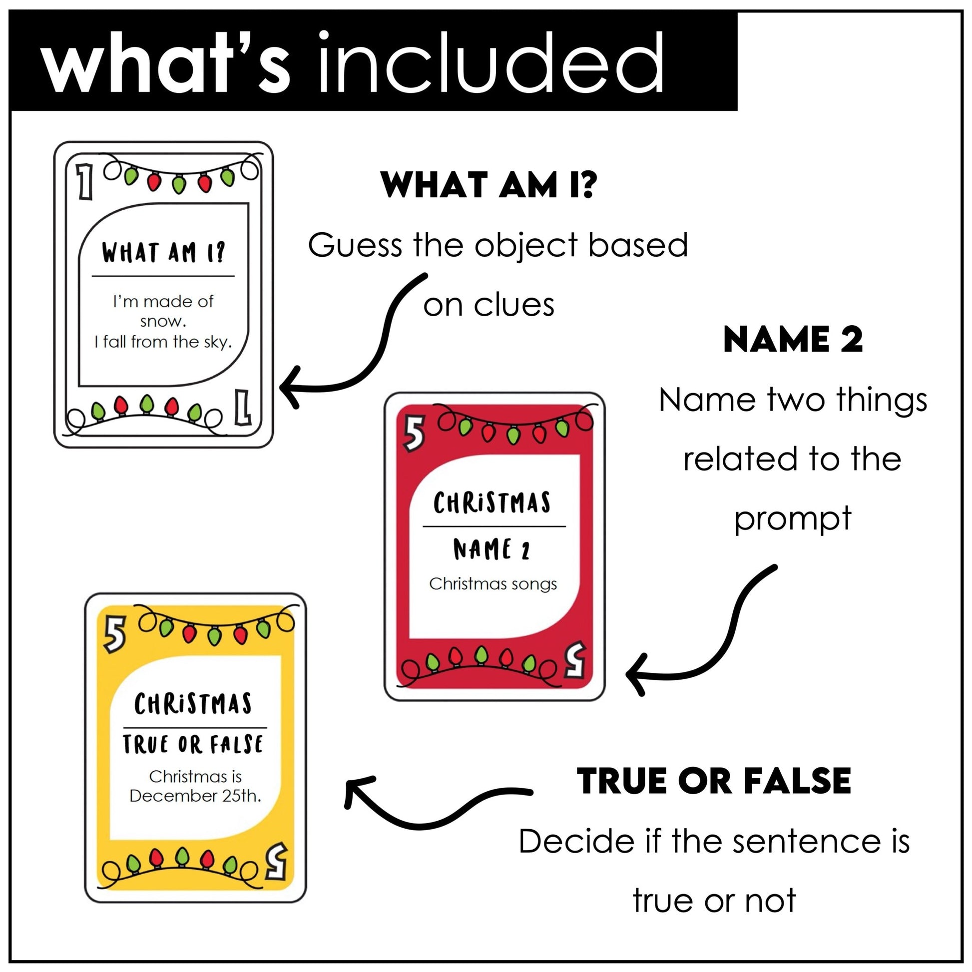 Christmas Card Game | Holiday Questions - Trivia - Vocabulary - Hot Chocolate Teachables