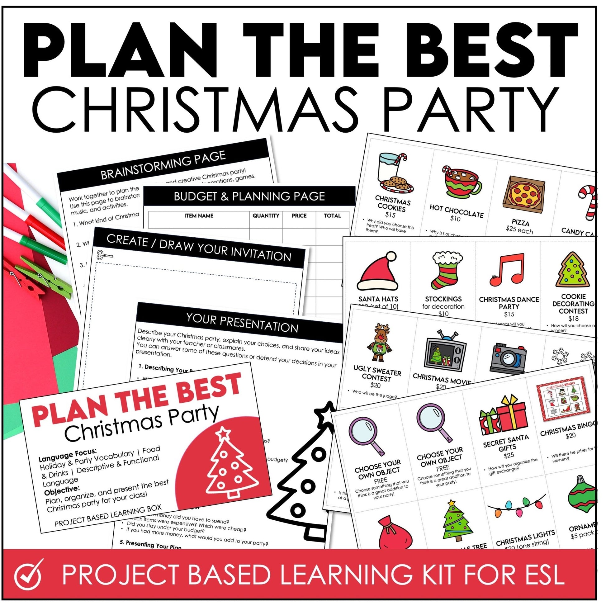 Christmas ESL Activity – Project - Based Learning Speaking Project for Students - Hot Chocolate Teachables