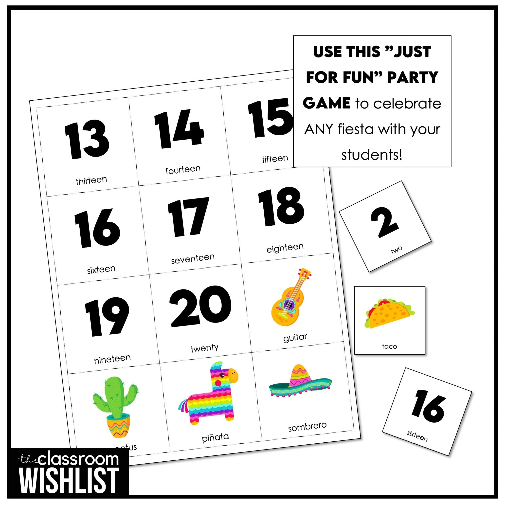 Cinco de Mayo Bingo Game | Fiesta Party Activity with 30 Unique Bingo Cards - Hot Chocolate Teachables
