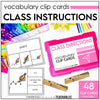 Classroom Instructions CLIP CARDS - Useful Vocabulary for Giving Directions - Hot Chocolate Teachables