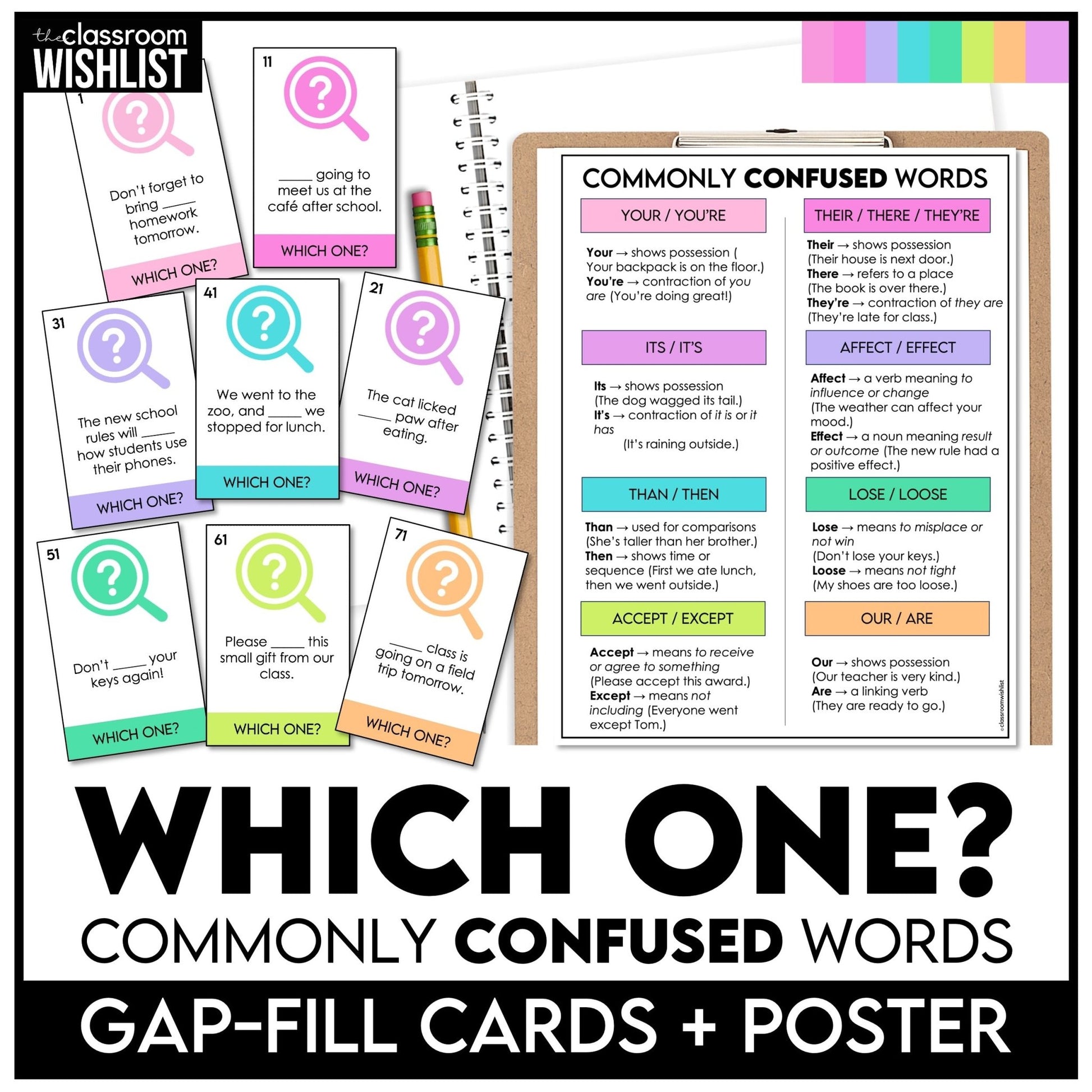 Commonly Confused Words & Homophones Game – ESL Grammar Gap - Fill Activity - Hot Chocolate Teachables