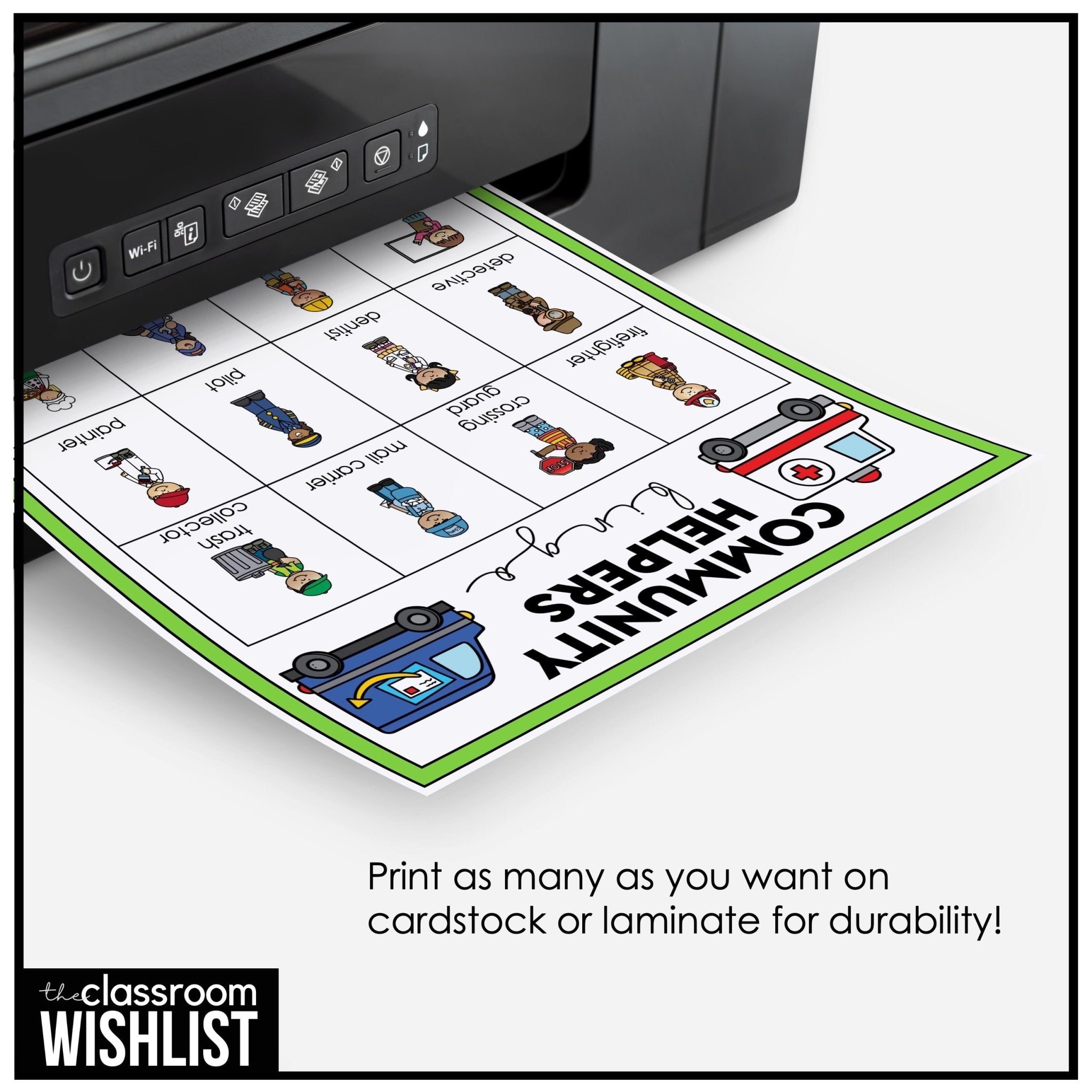 Community Helpers Bingo Game | Jobs, Careers & Occupations Vocabulary Activity - Hot Chocolate Teachables