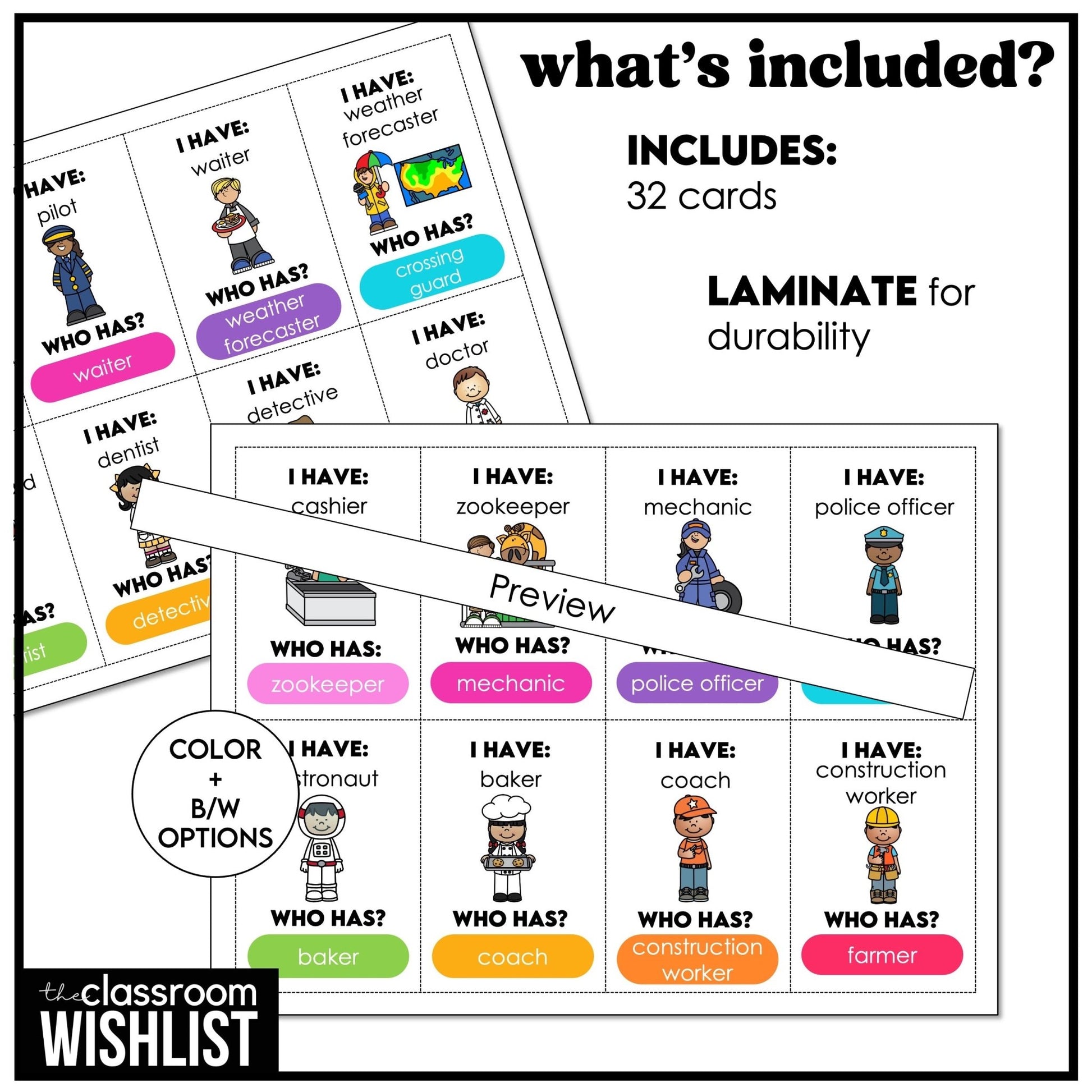 Community Helpers "I Have, Who Has?" Card Game | Jobs, Careers & Occupations - Hot Chocolate Teachables