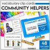 Community Helpers Vocabulary CLIP CARD activity task cards | Jobs & Careers - Hot Chocolate Teachables