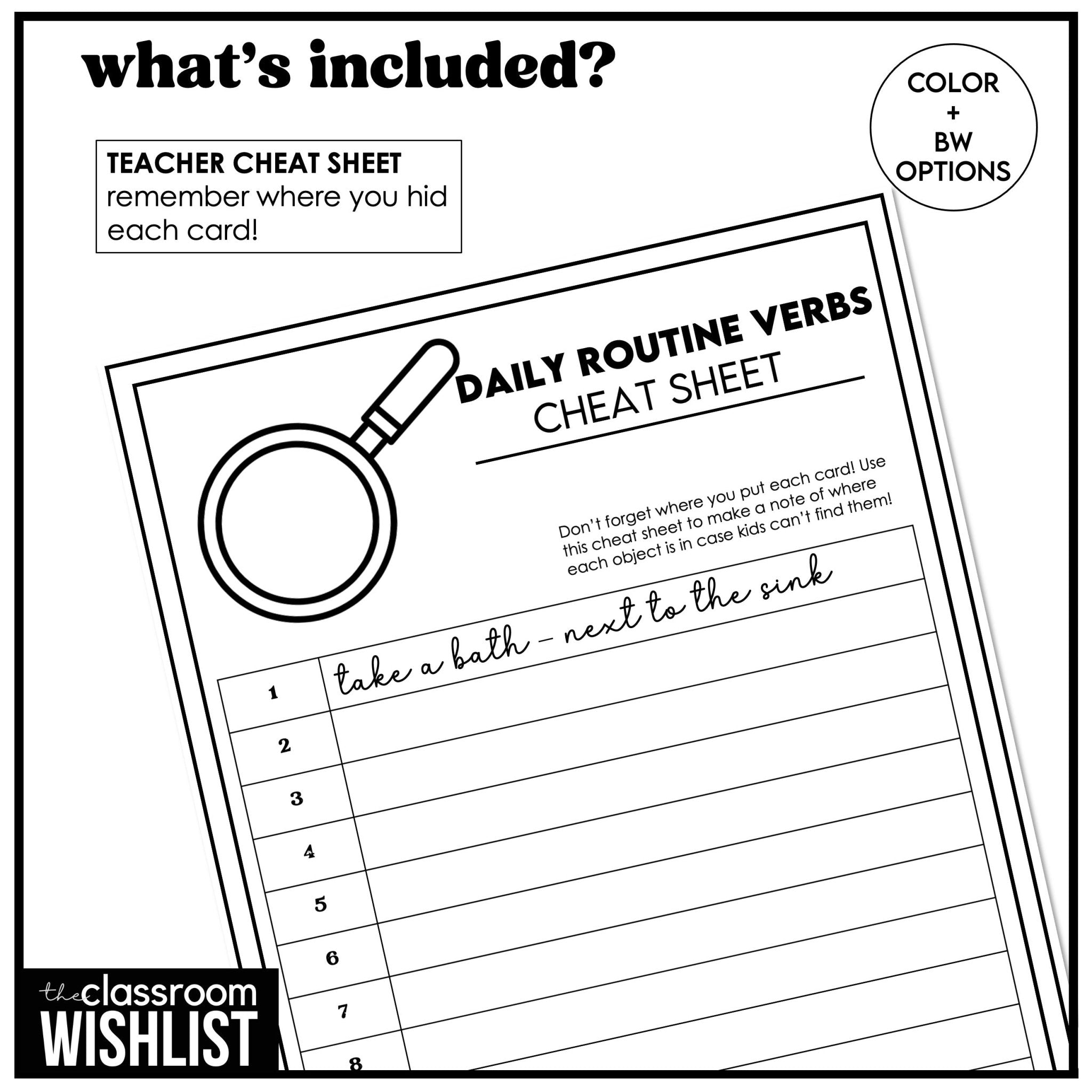 Daily Routine Verbs Scavenger Hunt – ESL Action Verbs Vocabulary Game - Hot Chocolate Teachables