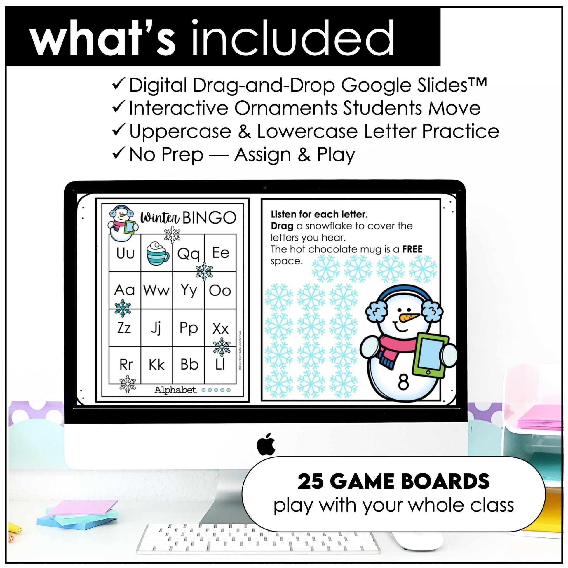 Digital Alphabet Fluency BINGO Game | Google Slides™ Uppercase & Lowercase - Hot Chocolate Teachables
