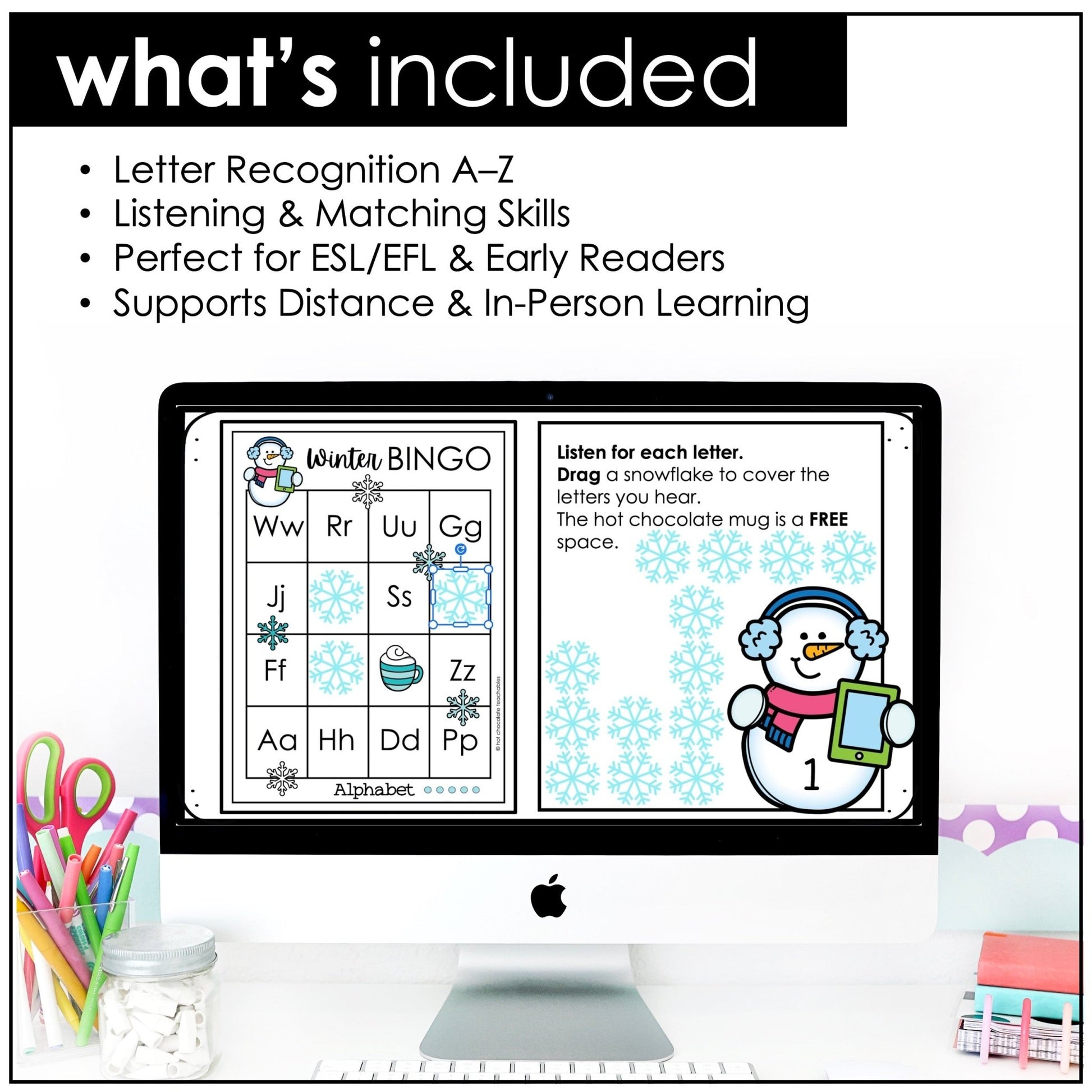 Digital Alphabet Fluency BINGO Game | Google Slides™ Uppercase & Lowercase - Hot Chocolate Teachables