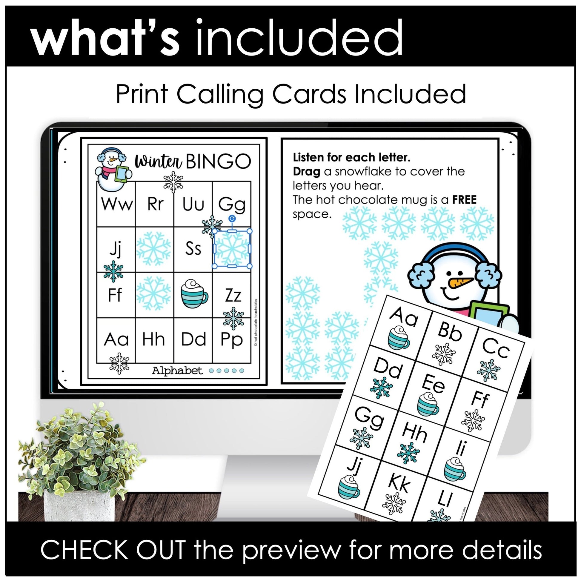 Digital Alphabet Fluency BINGO Game | Google Slides™ Uppercase & Lowercase - Hot Chocolate Teachables