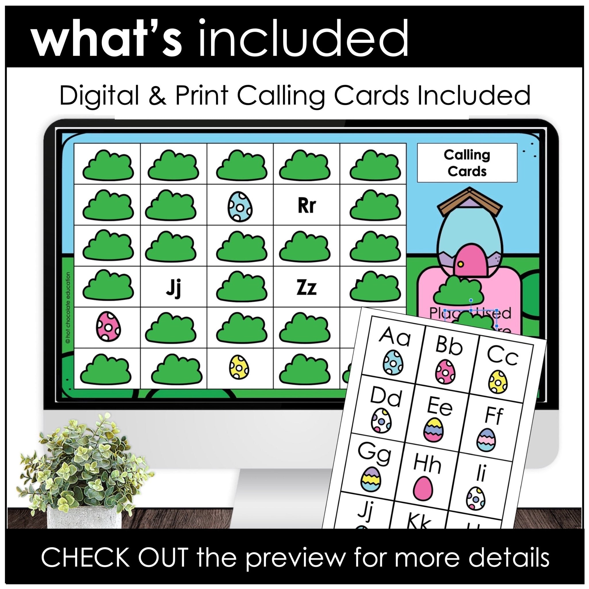 Easter Digital Alphabet Bingo Game – Letter Fluency A–Z - Hot Chocolate Teachables