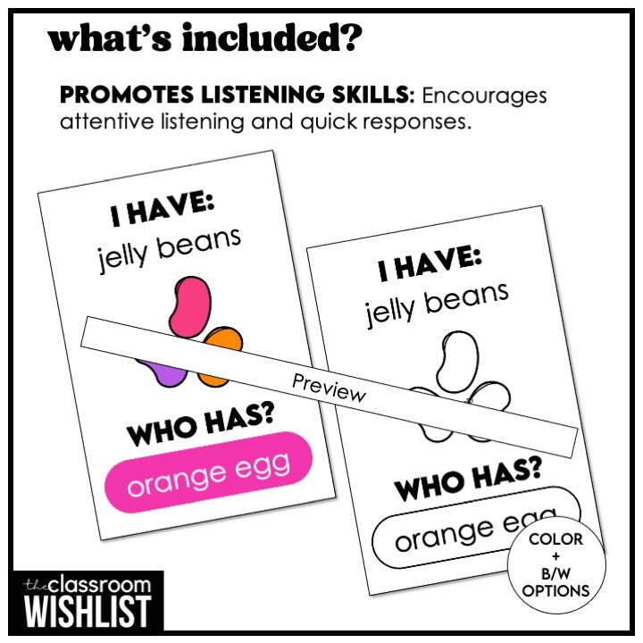 Easter I Have, Who Has? Card Game | Spring Vocabulary Activity - Hot Chocolate Teachables