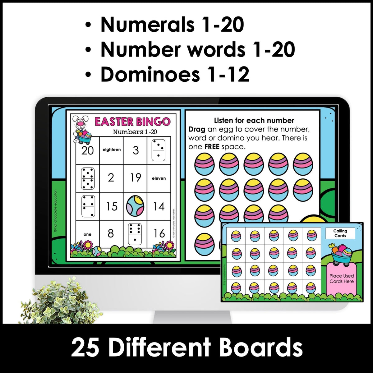 Easter Number Bingo 1–20 – Digital Google Slides™ Game - Hot Chocolate Teachables