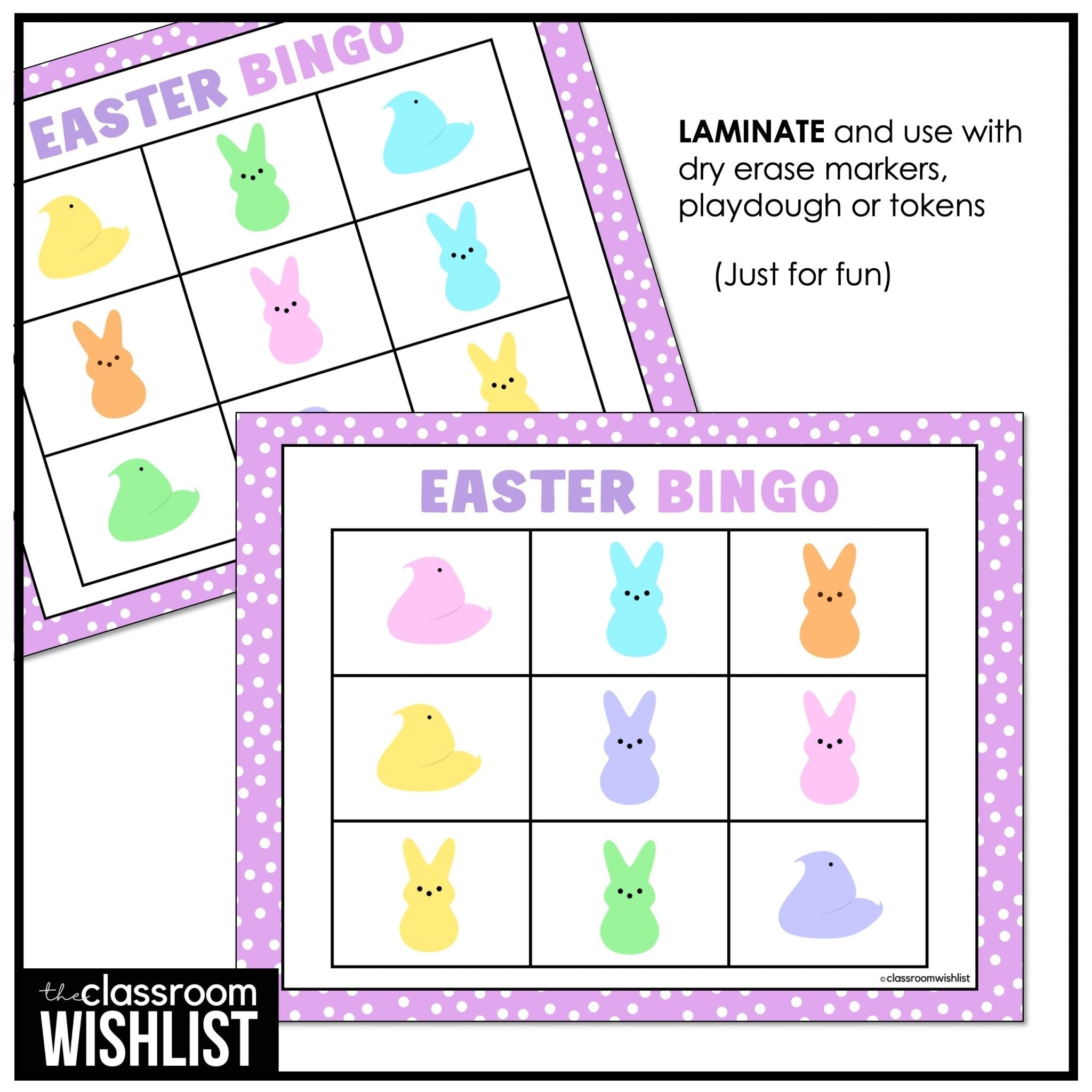Easter Peeps Bingo Game | Color Vocabulary Activity for Preschool, Kindergarten - Hot Chocolate Teachables