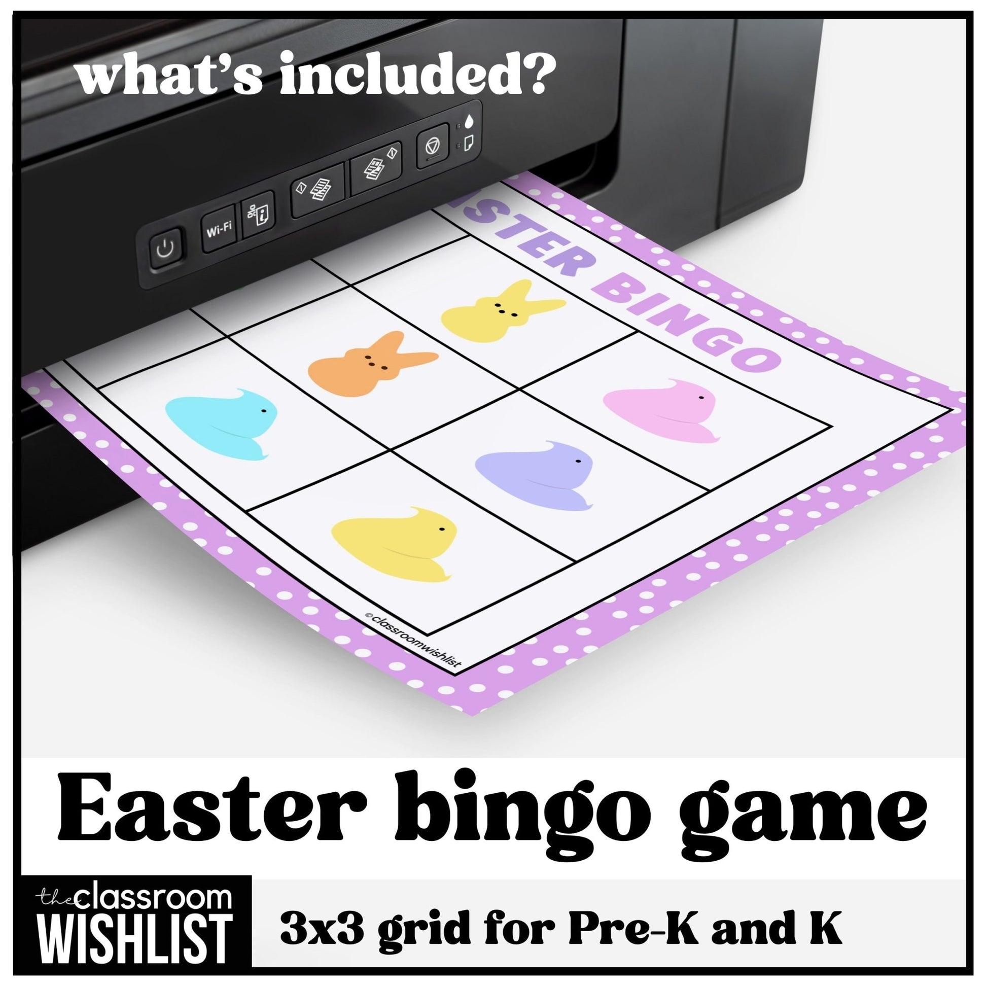 Easter Peeps Bingo Game | Color Vocabulary Activity for Preschool, Kindergarten - Hot Chocolate Teachables