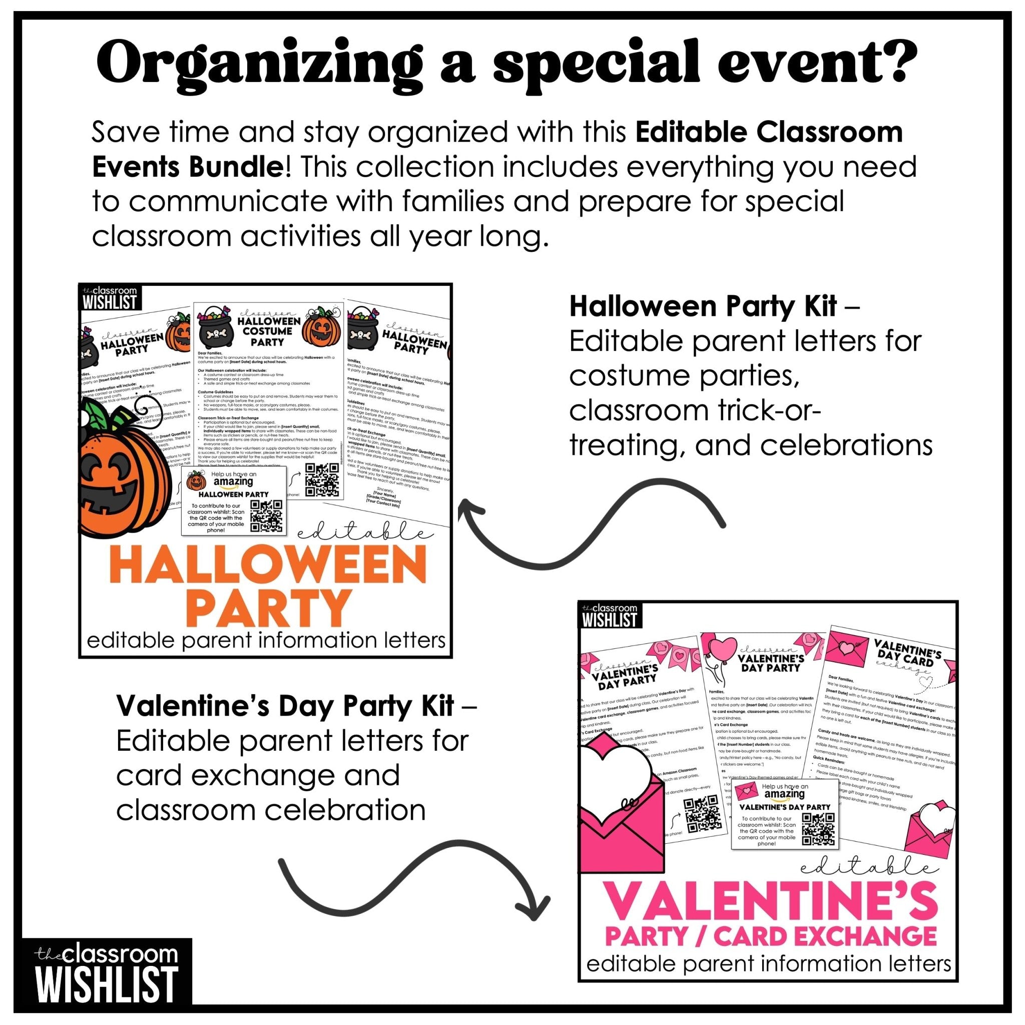 Editable Classroom Event Bundle – Parent Letters, Permission Slips & Party Forms - Hot Chocolate Teachables