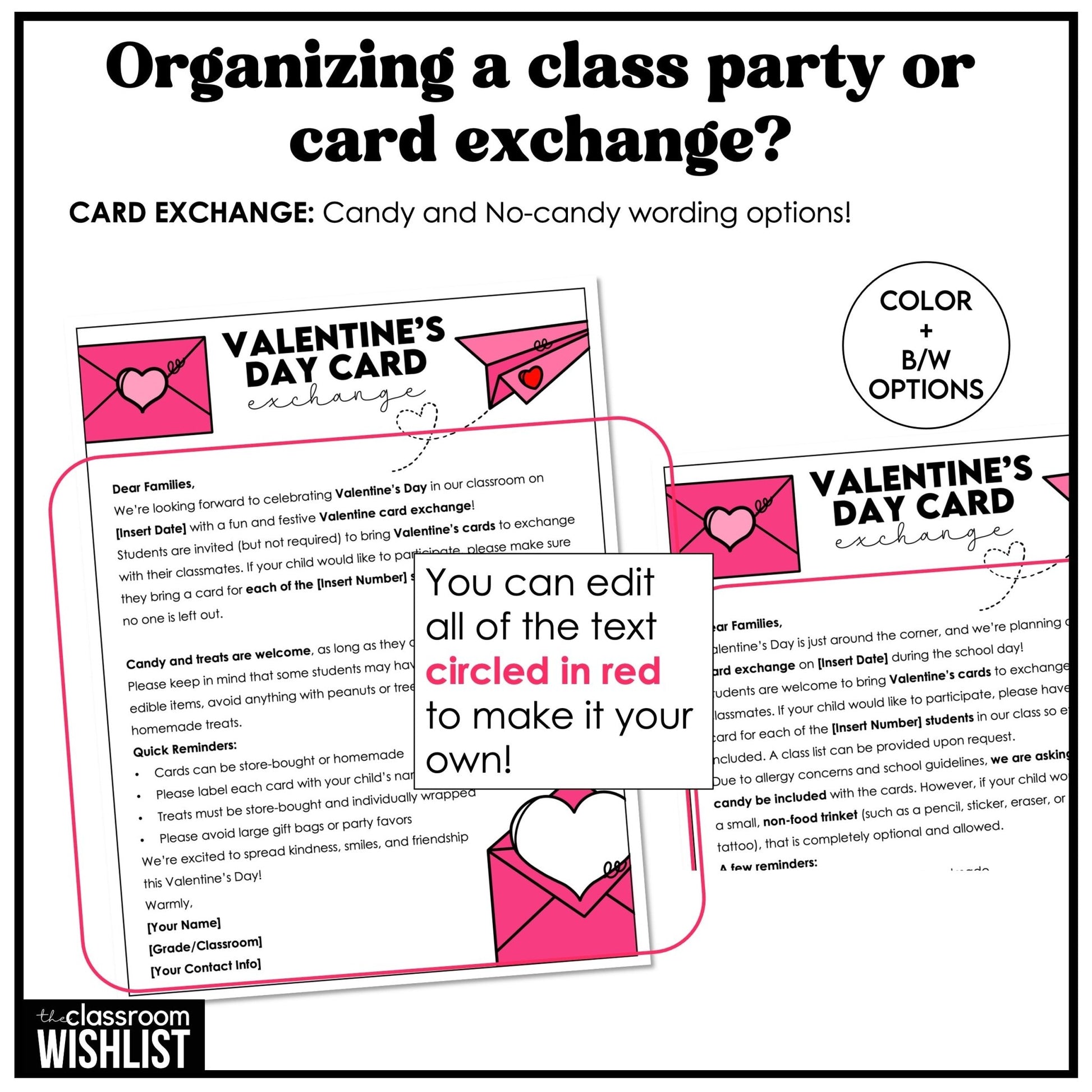 Editable Valentine’s Day Party Parent Letters | Card Exchange | QR Code Wishlist - Hot Chocolate Teachables