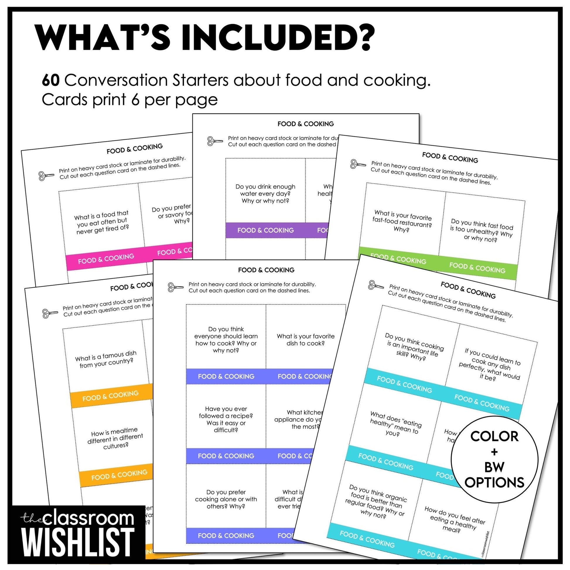 English Conversation Questions: Food & Cooking | ESL & EFL Speaking Activity - Hot Chocolate Teachables