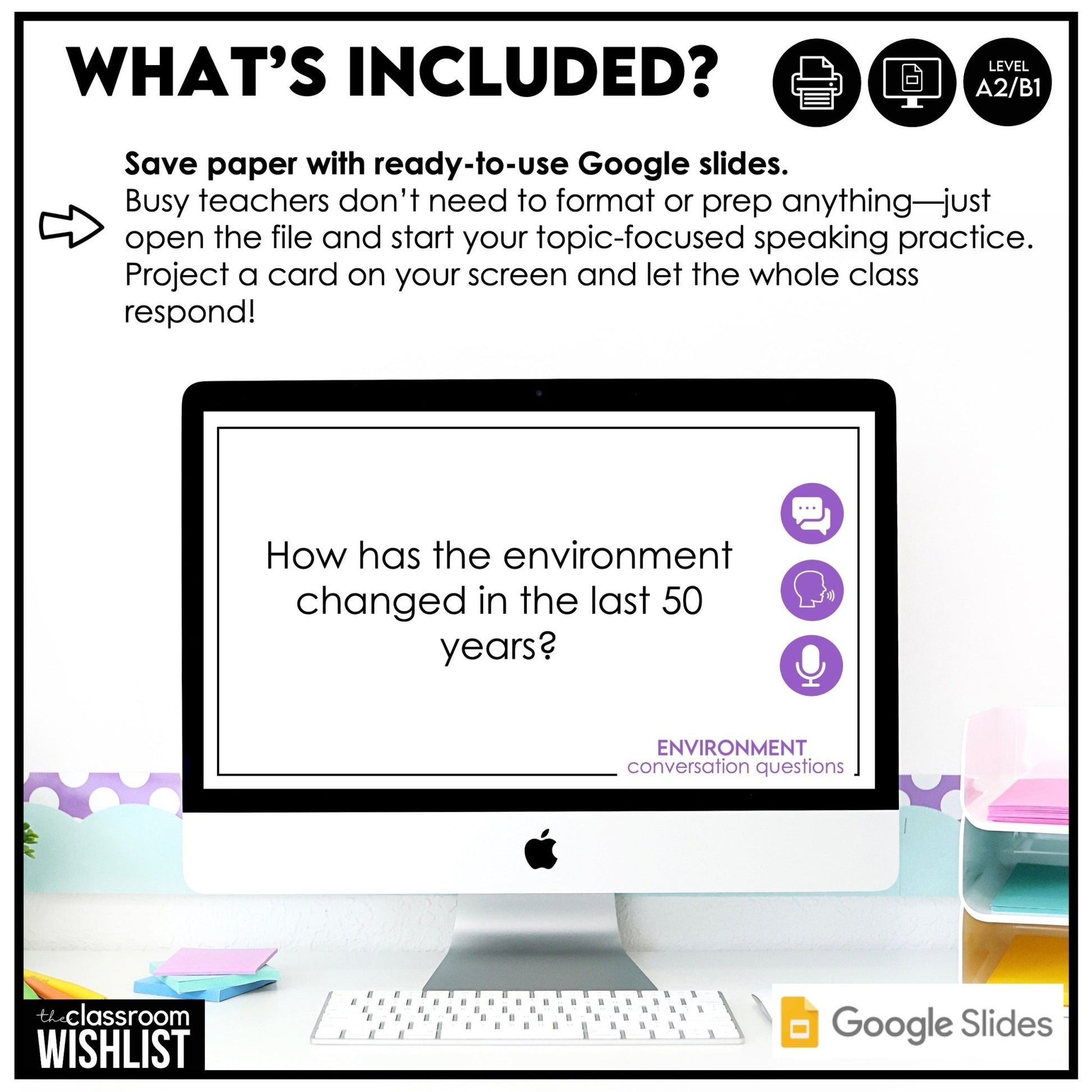 Environment, Sustainability, Recycling, Climate Change - Conversation Starters for ESL - Hot Chocolate Teachables