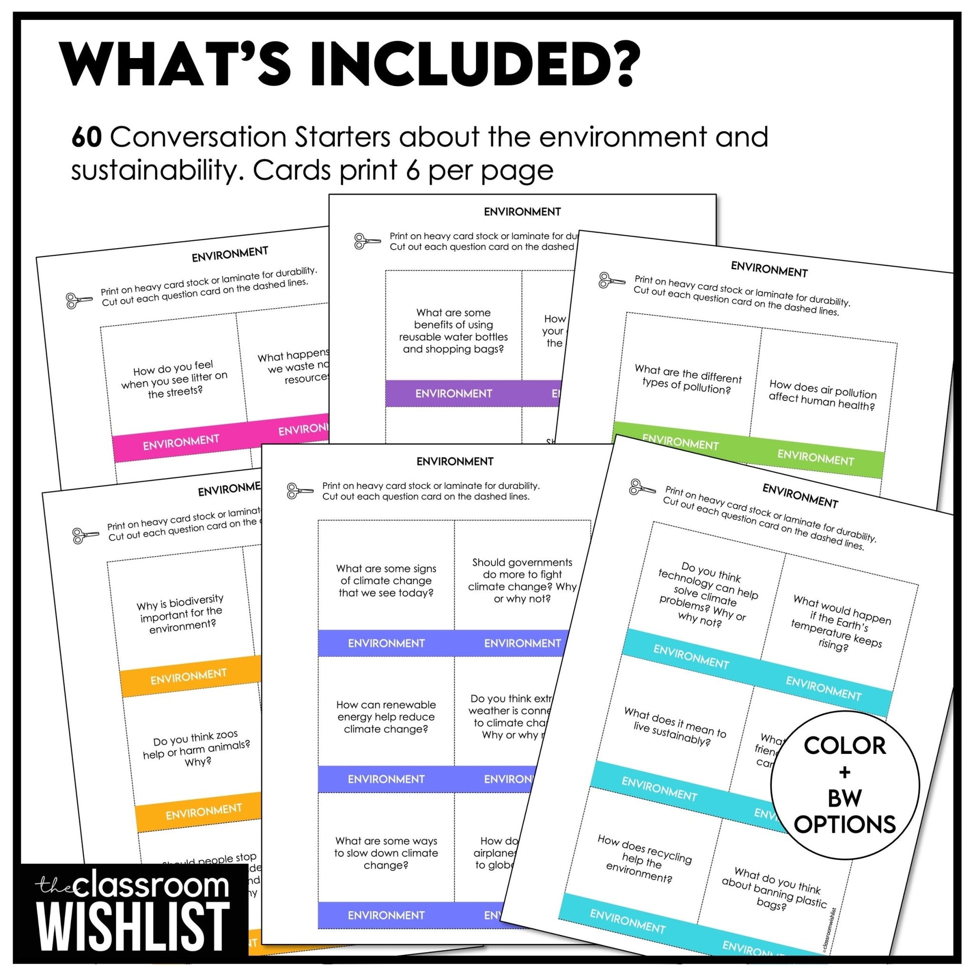 Environment, Sustainability, Recycling, Climate Change - Conversation Starters for ESL - Hot Chocolate Teachables
