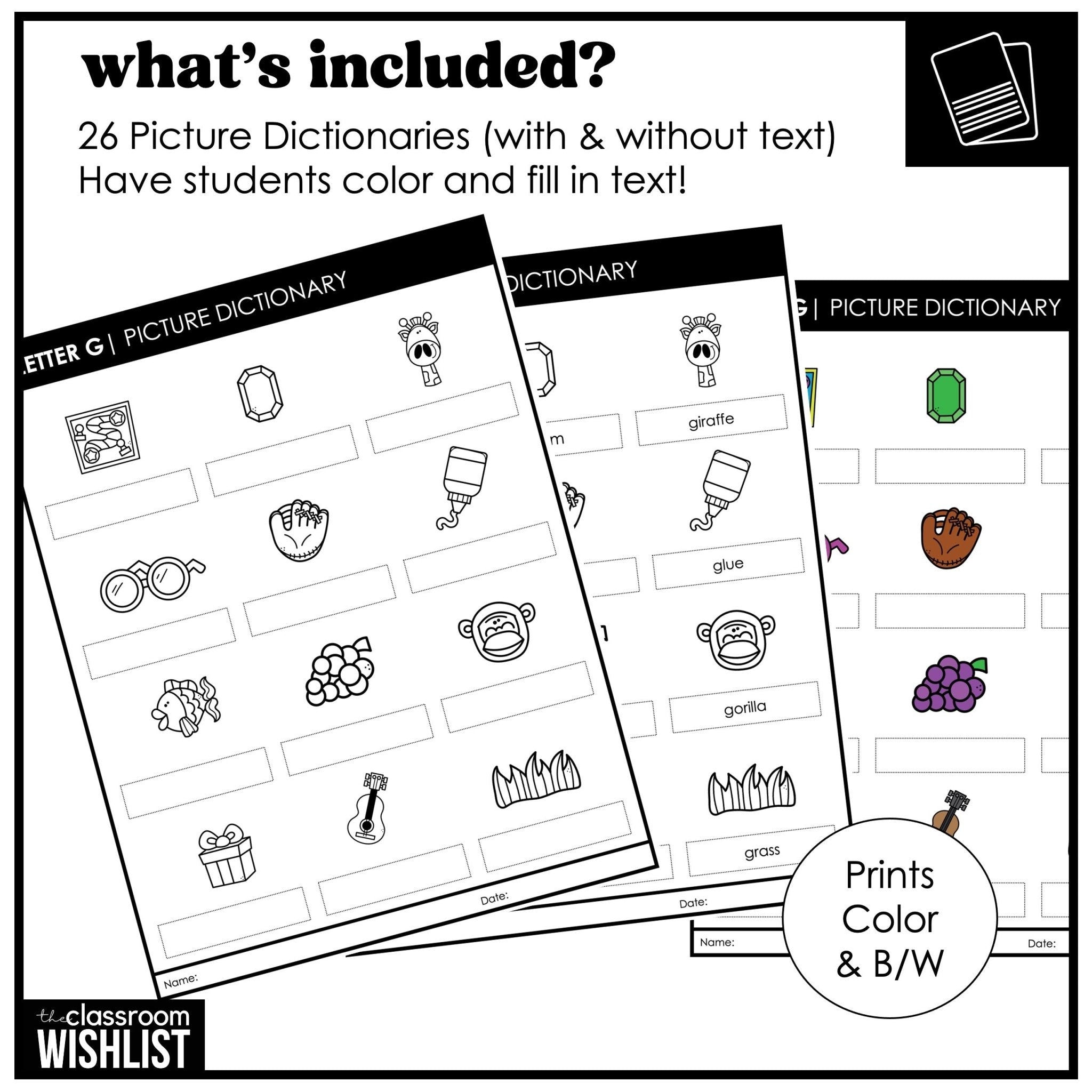 ESL Alphabet Flashcards - Beginning Sound Vocabulary Cards + Picture Dictionary - Hot Chocolate Teachables