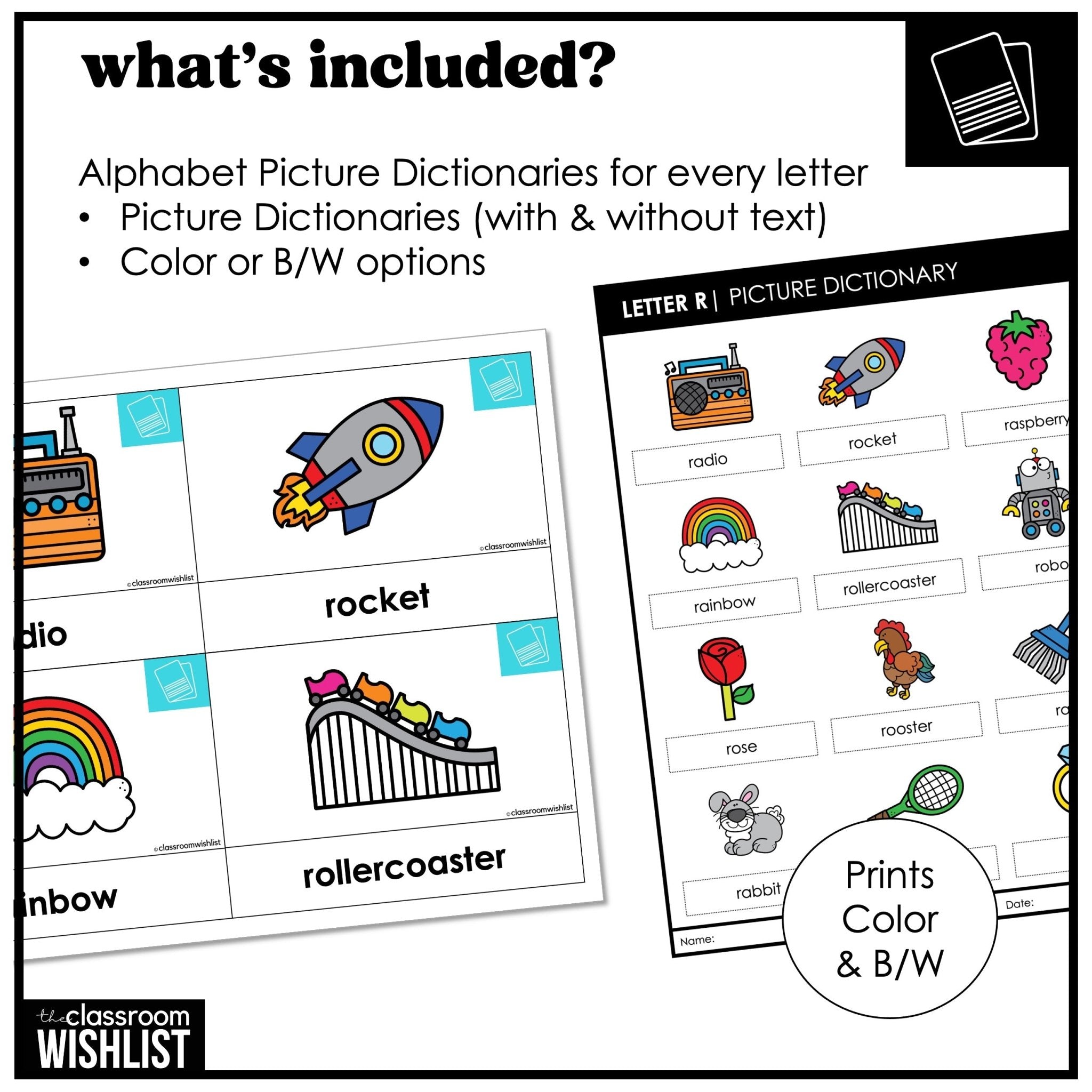 ESL Alphabet Flashcards - Beginning Sound Vocabulary Cards + Picture Dictionary - Hot Chocolate Teachables