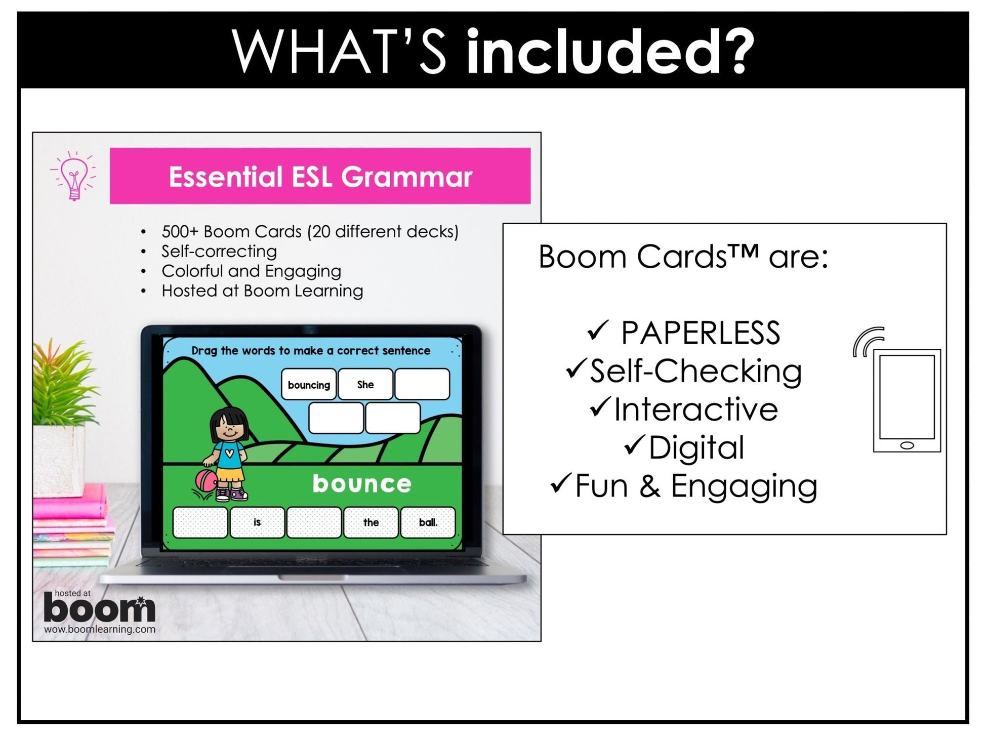 ESL Boom Card™ Bundle | Verb Tenses, Parts of Speech and Vocabulary (20 Decks) - Hot Chocolate Teachables