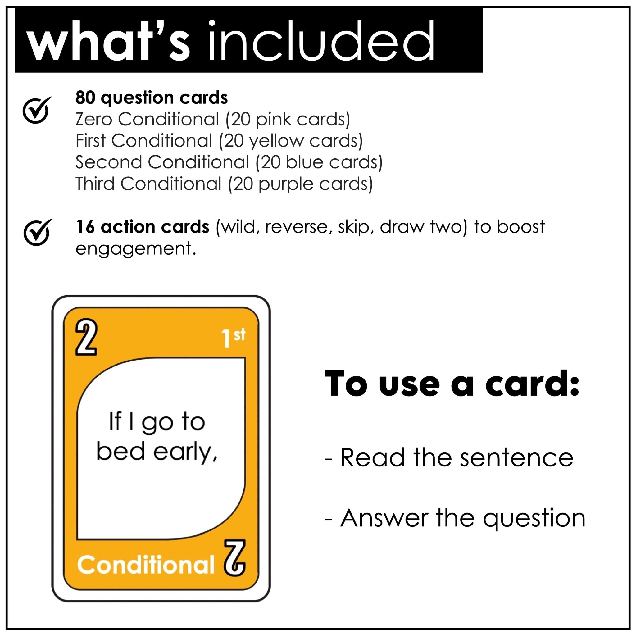 ESL Conditional Tenses Conversation Card Game - Zero, 1st, 2nd, 3rd - Hot Chocolate Teachables