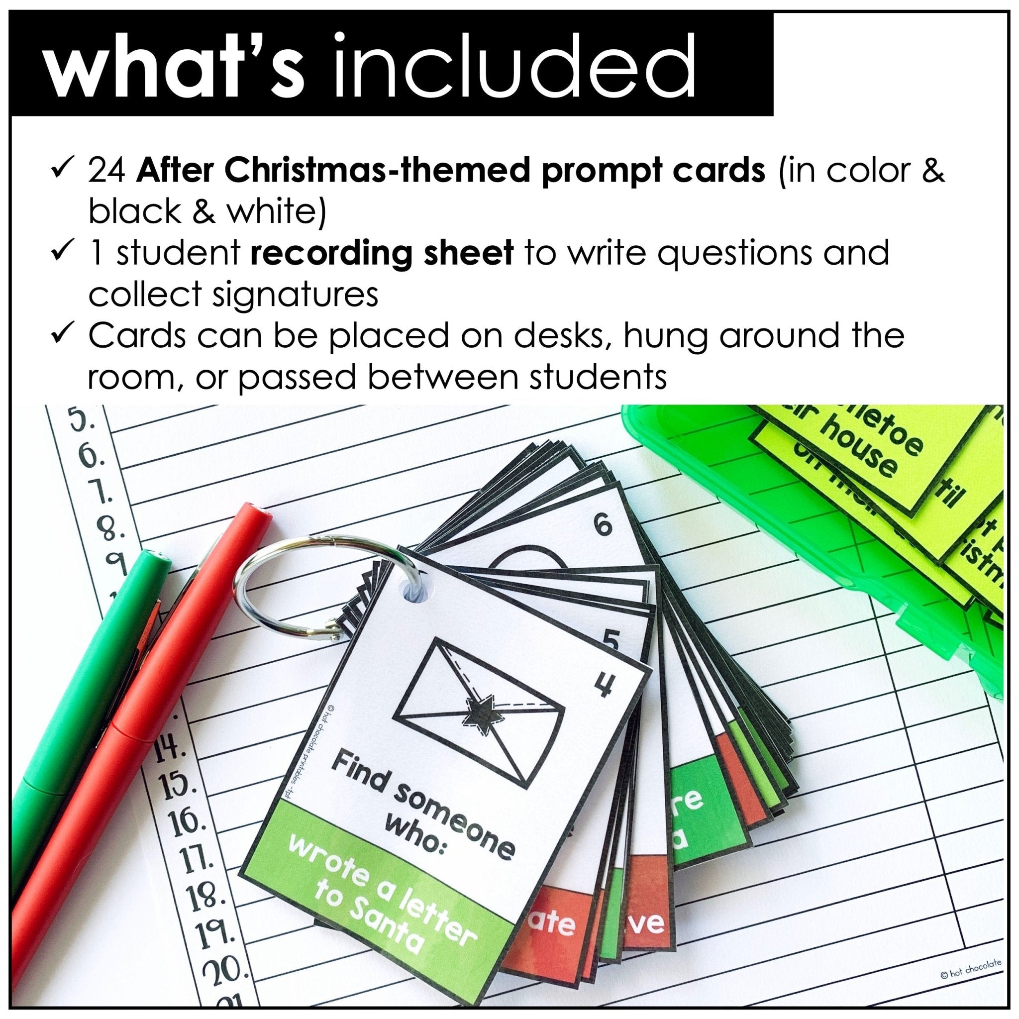 Find Someone Who - Christmas Theme Walk the Room - Hot Chocolate Teachables