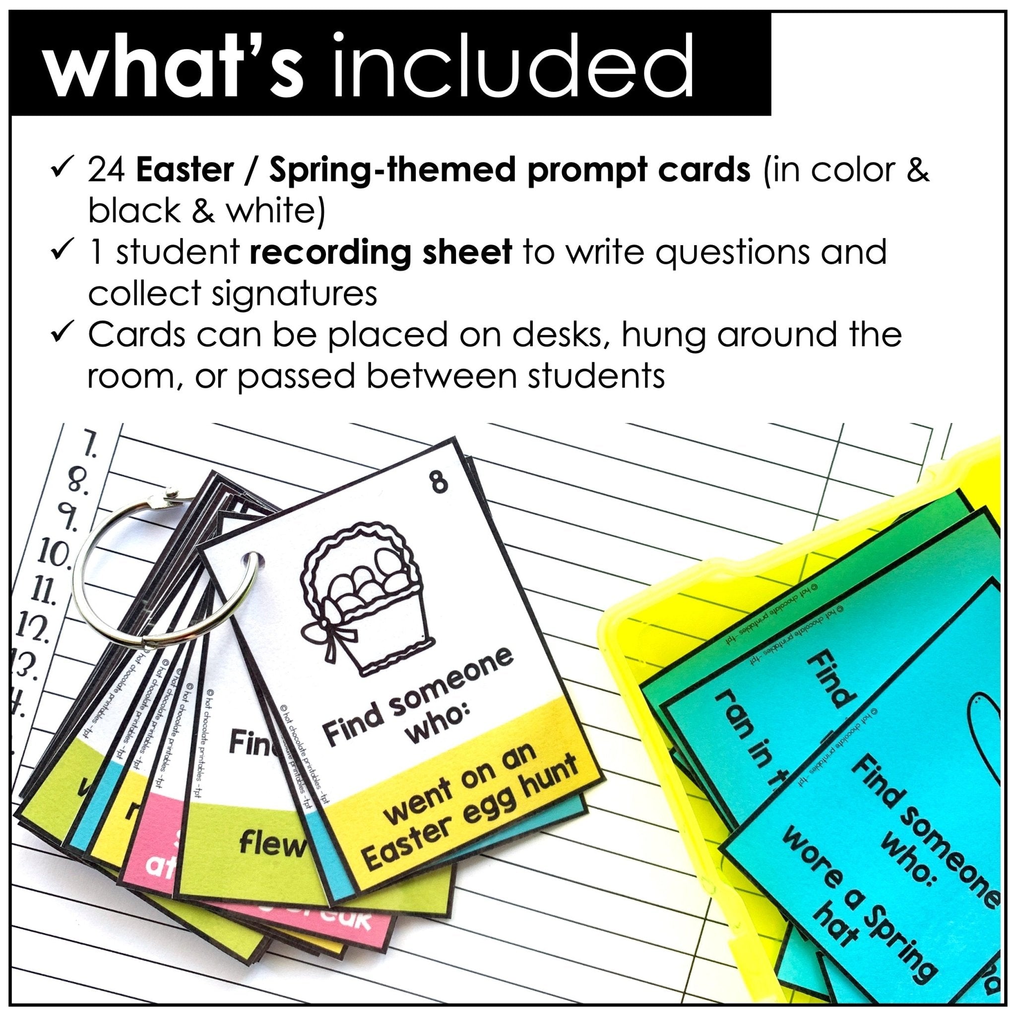 Find Someone Who - Easter / Spring Past Simple Speaking Activity - Hot Chocolate Teachables
