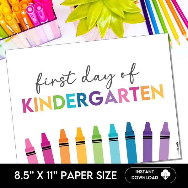 First Day Day of Kindergarten, Back to School School Signs - Hot Chocolate Teachables