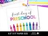 First Day Day of Preschool Sign, Back to School School Signs - Hot Chocolate Teachables