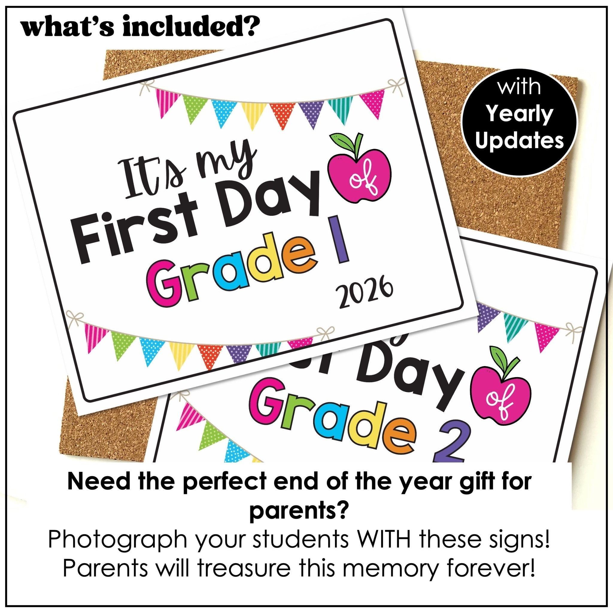FIRST day of school SIGN AUSTRALIA 2025 - 2026 School Years - Preschool, Kindergarten & Grades 1 - 6 - includes Yearly Updates - Hot Chocolate Teachables